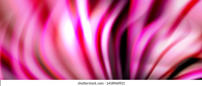 Fluid color waves with light effects, vector abstract background, modern template