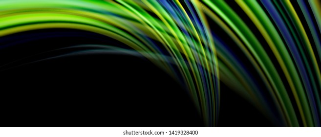 Fluid color waves with light effects, vector abstract background, modern template