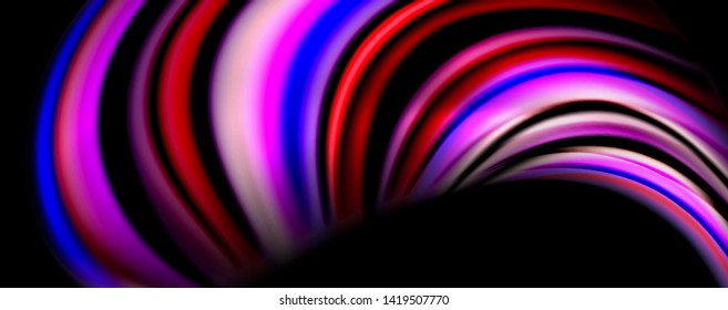 Fluid color waves with light effects, vector abstract background, modern template