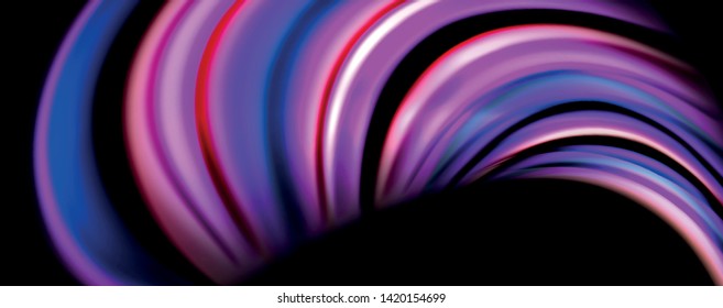 Fluid color waves with light effects, vector abstract background, modern template