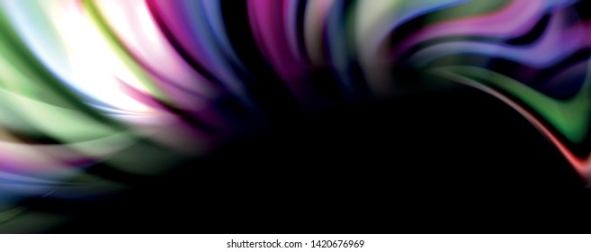Fluid color waves with light effects, vector abstract background, modern template