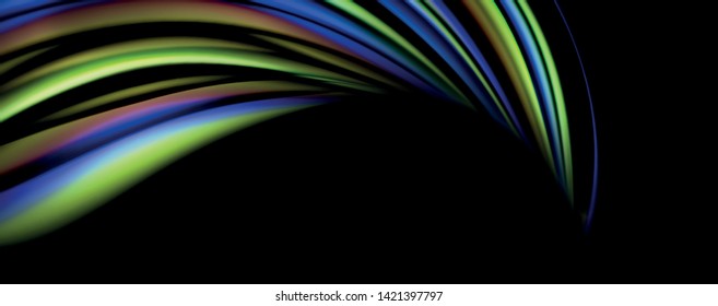 Fluid color waves with light effects, vector abstract background, modern template
