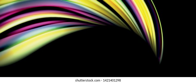 Olas de color fluido con efectos de luz, fondo abstracto vectorial, plantilla moderna