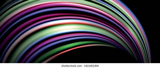 Olas de color fluido con efectos de luz, fondo abstracto vectorial, plantilla moderna