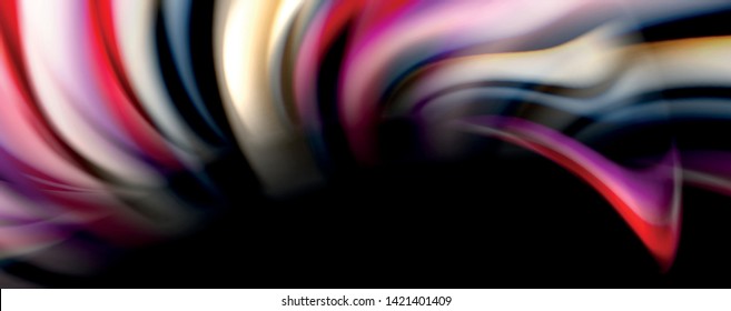 Olas de color fluido con efectos de luz, fondo abstracto vectorial, plantilla moderna
