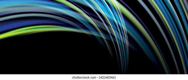 Fluid color waves with light effects, vector abstract background, modern template