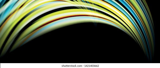 Fluid color waves with light effects, vector abstract background, modern template