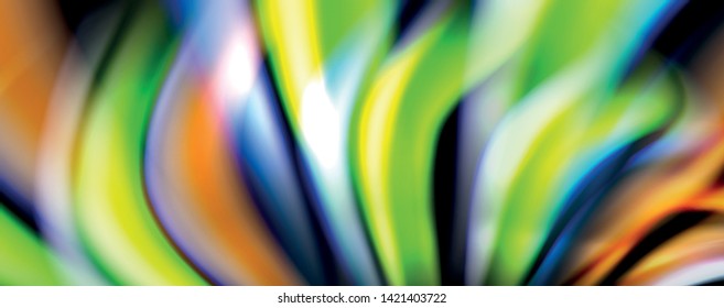 Fluid color waves with light effects, vector abstract background, modern template