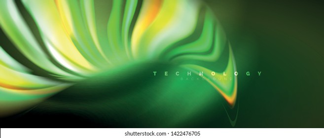 Olas de color fluido con efectos de luz, fondo abstracto vectorial, plantilla moderna