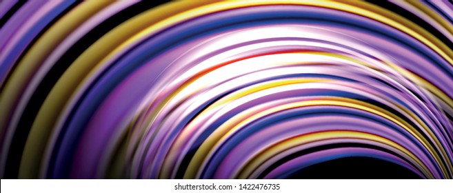 Olas de color fluido con efectos de luz, fondo abstracto vectorial, plantilla moderna