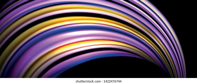 Fluid color waves with light effects, vector abstract background, modern template