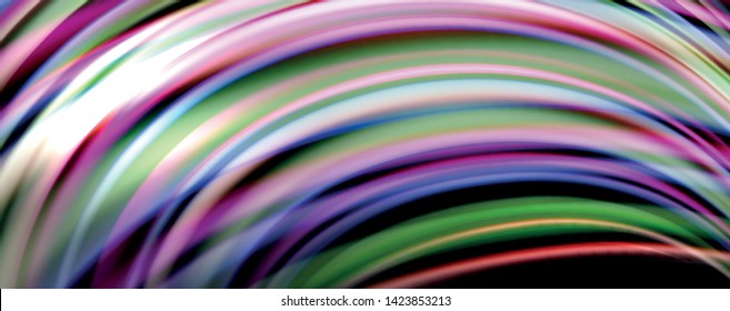 Fluid color waves with light effects, vector abstract background, modern template