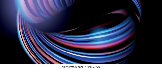Fluid color waves with light effects, vector abstract background, modern template