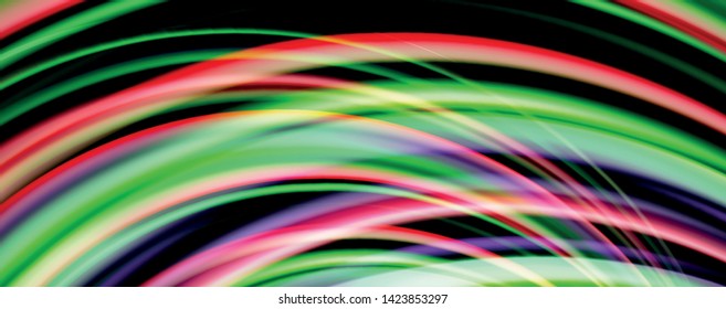Olas de color fluido con efectos de luz, fondo abstracto vectorial, plantilla moderna