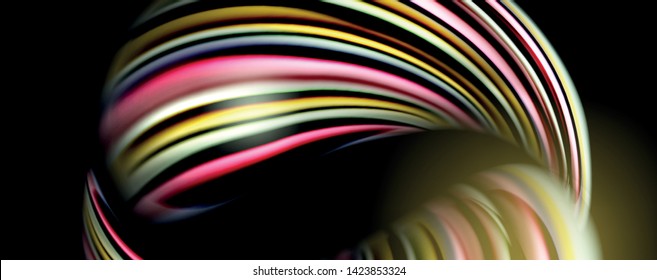 Fluid color waves with light effects, vector abstract background, modern template