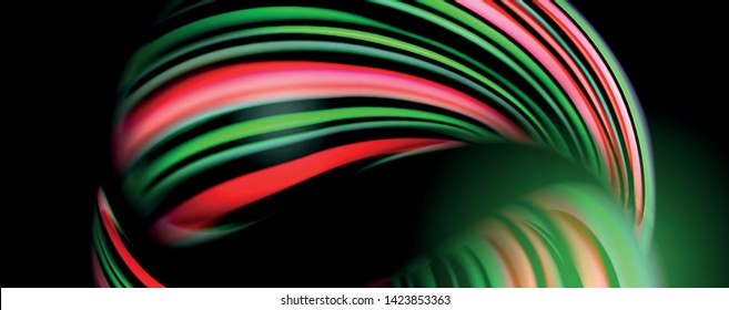 Olas de color fluido con efectos de luz, fondo abstracto vectorial, plantilla moderna