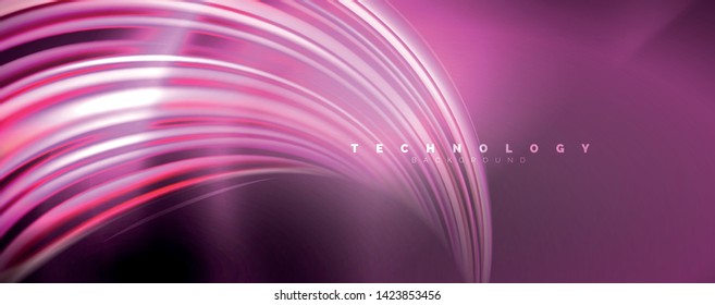 Fluid color waves with light effects, vector abstract background, modern template