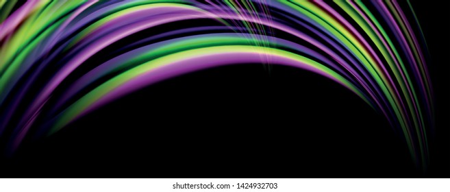 Olas de color fluido con efectos de luz, fondo abstracto vectorial, plantilla moderna