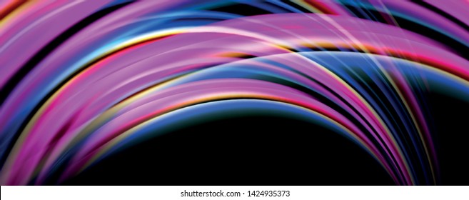 Olas de color fluido con efectos de luz, fondo abstracto vectorial, plantilla moderna