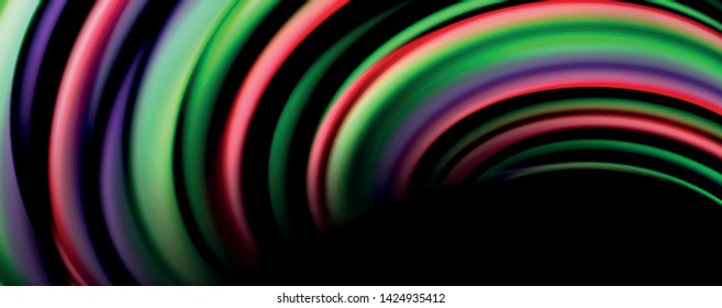 Fluid color waves with light effects, vector abstract background, modern template
