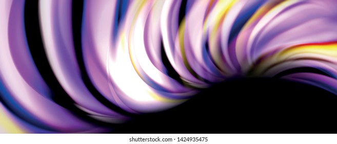 Fluid color waves with light effects, vector abstract background, modern template