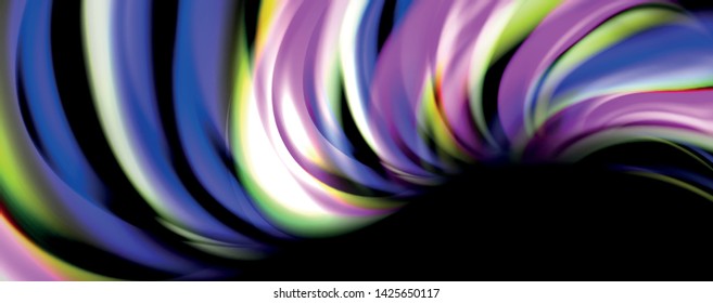 Olas de color fluido con efectos de luz, fondo abstracto vectorial, plantilla moderna