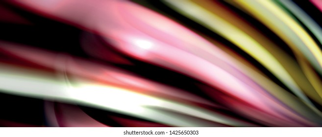 Olas de color fluido con efectos de luz, fondo abstracto vectorial, plantilla moderna