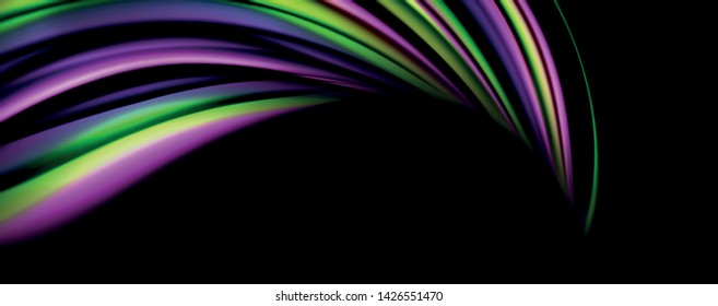 Olas de color fluido con efectos de luz, fondo abstracto vectorial, plantilla moderna