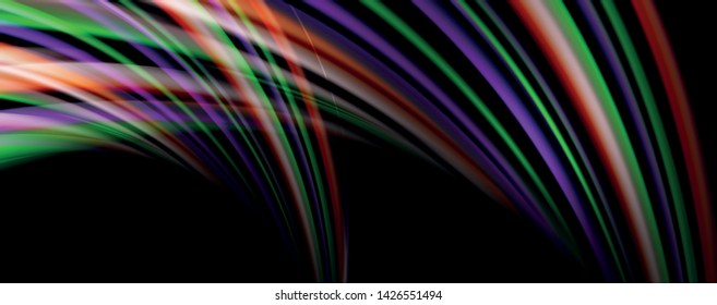 Olas de color fluido con efectos de luz, fondo abstracto vectorial, plantilla moderna