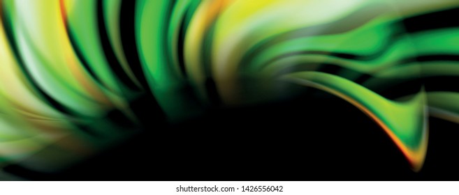 Fluid color waves with light effects, vector abstract background, modern template