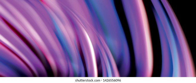 Fluid color waves with light effects, vector abstract background, modern template