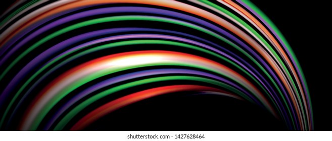 Olas de color fluido con efectos de luz, fondo abstracto vectorial, plantilla moderna