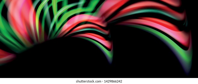 Olas de color fluido con efectos de luz, fondo abstracto vectorial, plantilla moderna