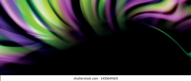 Olas de color fluido con efectos de luz, fondo abstracto vectorial, plantilla moderna