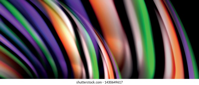 Olas de color fluido con efectos de luz, fondo abstracto vectorial, plantilla moderna