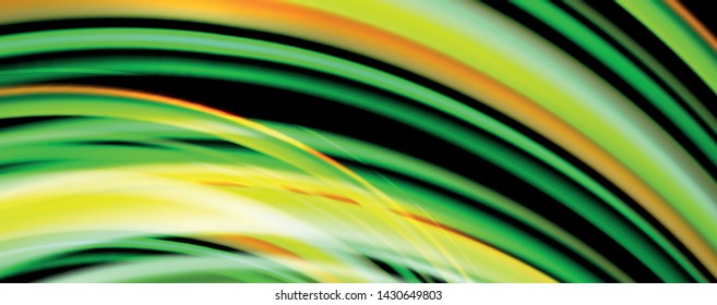 Fluid color waves with light effects, vector abstract background, modern template