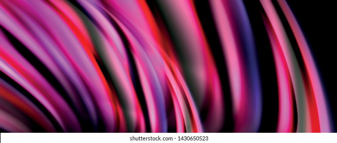Fluid color waves with light effects, vector abstract background, modern template