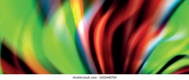 Fluid color waves with light effects, vector abstract background, modern template