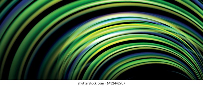Olas de color fluido con efectos de luz, fondo abstracto vectorial, plantilla moderna