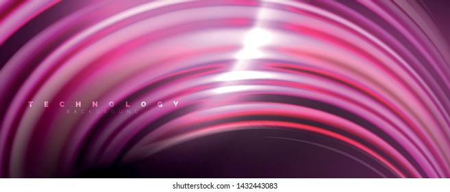 Fluid color waves with light effects, vector abstract background, modern template