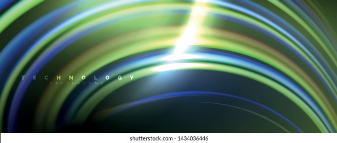 Flüssige Farbwellen mit Lichteffekten, abstrakter Vektorhintergrund, moderne Vorlage