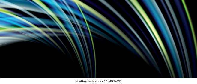 Olas de color fluido con efectos de luz, fondo abstracto vectorial, plantilla moderna