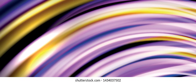 Fluid color waves with light effects, vector abstract background, modern template