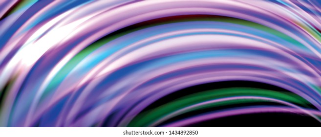 Fluid color waves with light effects, vector abstract background, modern template