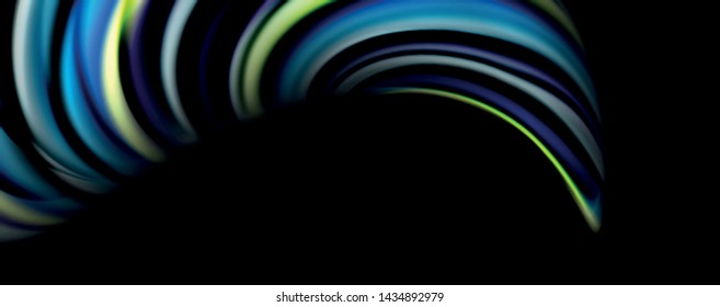 Olas de color fluido con efectos de luz, fondo abstracto vectorial, plantilla moderna