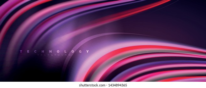 Olas de color fluido con efectos de luz, fondo abstracto vectorial, plantilla moderna