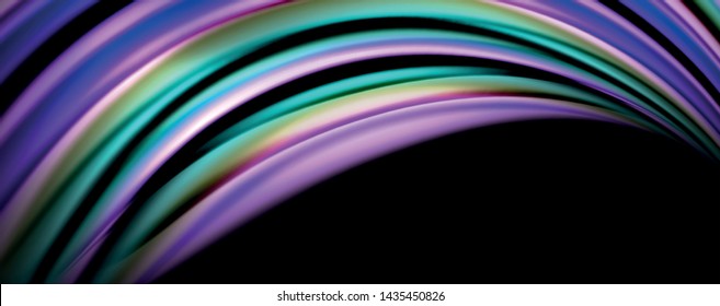 Fluid color waves with light effects, vector abstract background, modern template
