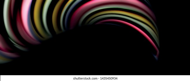 Fluid color waves with light effects, vector abstract background, modern template