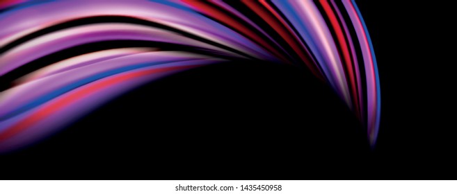 Fluid color waves with light effects, vector abstract background, modern template
