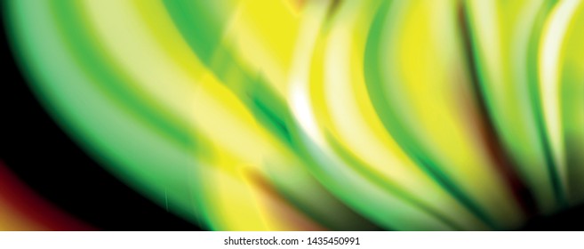 Ondas de cor fluida com efeitos de luz, fundo abstrato vetorial, modelo moderno